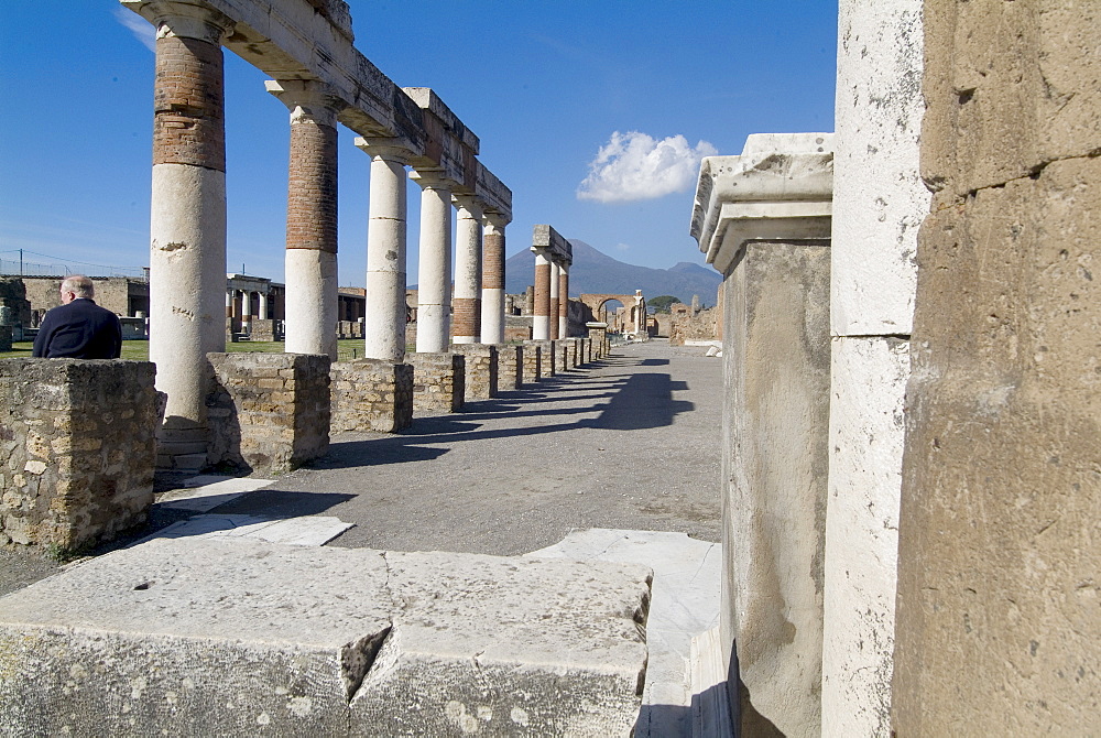 The ruins of Pompeii, a large Roman town destroyed in 79AD by a volcanic eruption from Mount Vesuvius, UNESCO World Heritage Site, near Naples, Campania, Italy, Europe