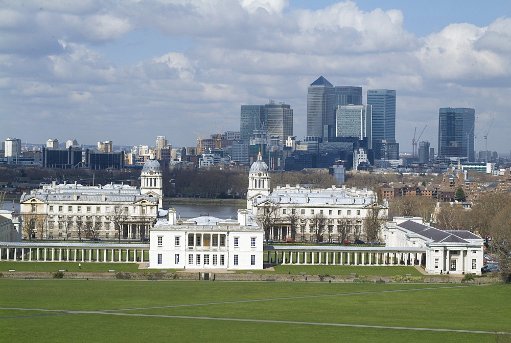 View over London from Greenwich, UNESCO World Heritage Site, SE10, England, United Kingdom, Europe