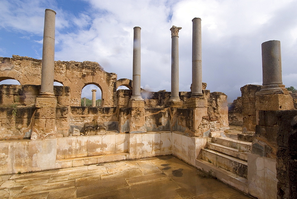 Hadrianic Baths, Roman site of Leptis Magna, UNESCO World Heritage Site, Libya, North Africa, Africa