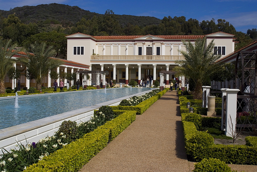 Getty Villa, Greco-Roman wing of the Getty Museum, building based on the Villa dei Papyri at Herculaneum, Los Angeles, California, United States of America, North America