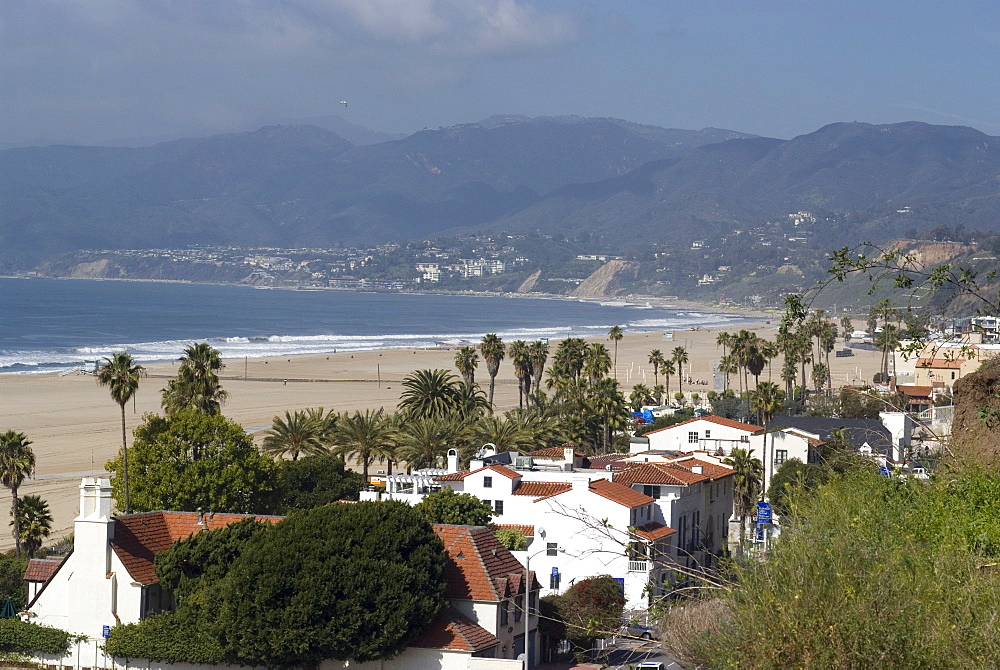 Malibu, from Palisades Park, Santa Monica, California, United States of America, North America