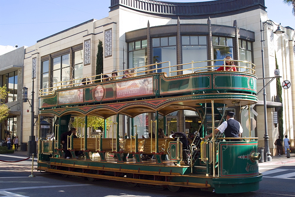 Tram, the Grove Shopping Mall, Los Angeles, California, United States of America, North America