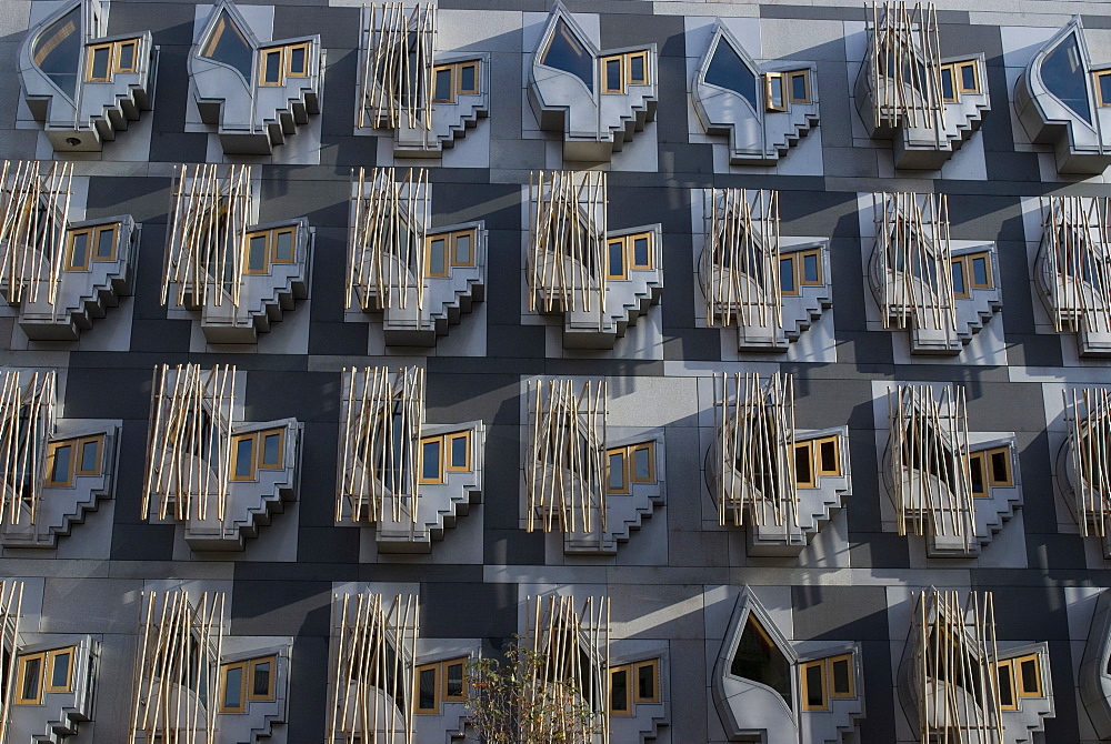 New Scottish Parliament building, architect Enric Miralles, Holyrood, Edinburgh, Scotland, United Kingdom, Europe