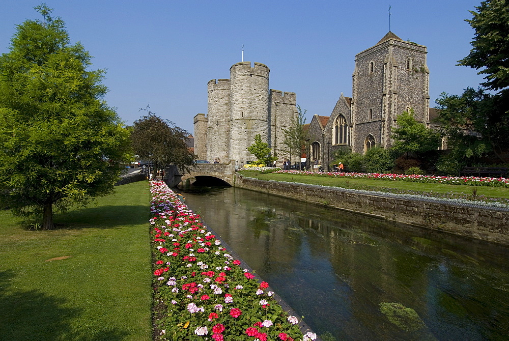 Westgate and Westgate Gardens, Canterbury, Kent, England, United Kingdom, Europe