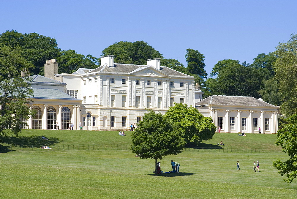 Kenwood House remodeled by Robert Adam in the late 18th century, now housing the Iveagh Bequest, an art collection including Rembrandt, Vermeer and Turner, Hampstead Heath, Hampstead, London, England, United Kingdom, Europe