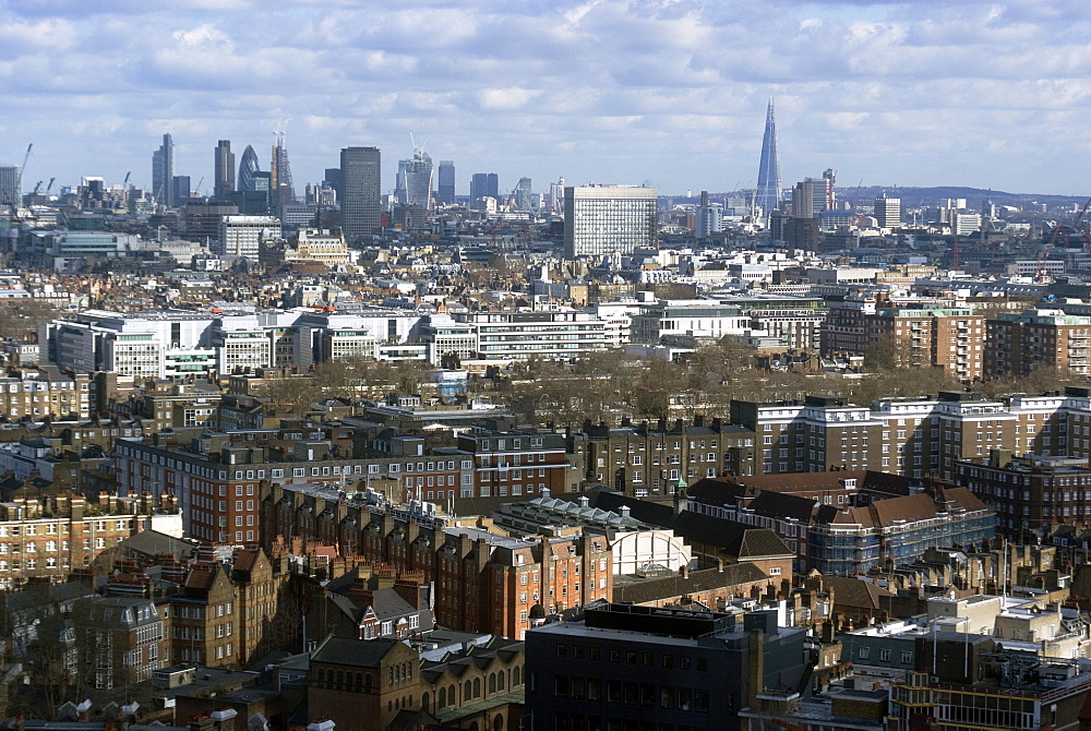 View over London from the top of the Hilton Metropole, London, W2, England, United Kingdom, Europe