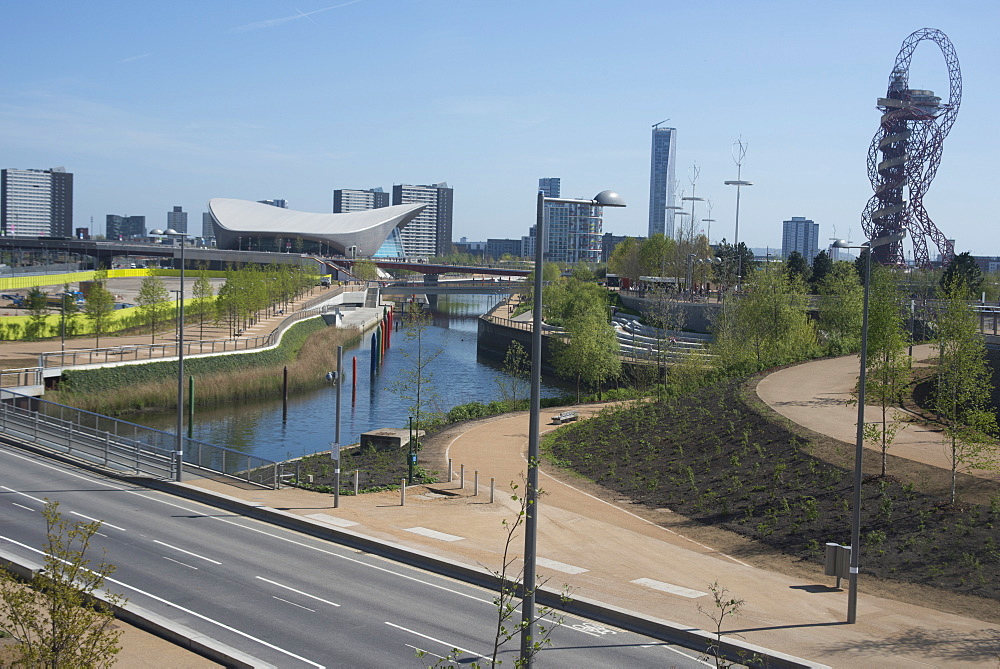 View of the Queen Elizabeth Olympic Park, Stratford, London, E20, England, United Kingdom, Europe