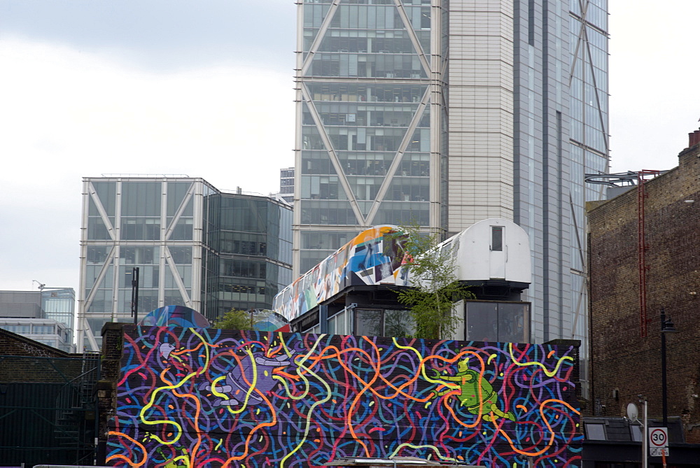 Back of Great Eastern Street, Shoreditch and Hoxton area street art, London, E1, England, United Kingdom, Europe