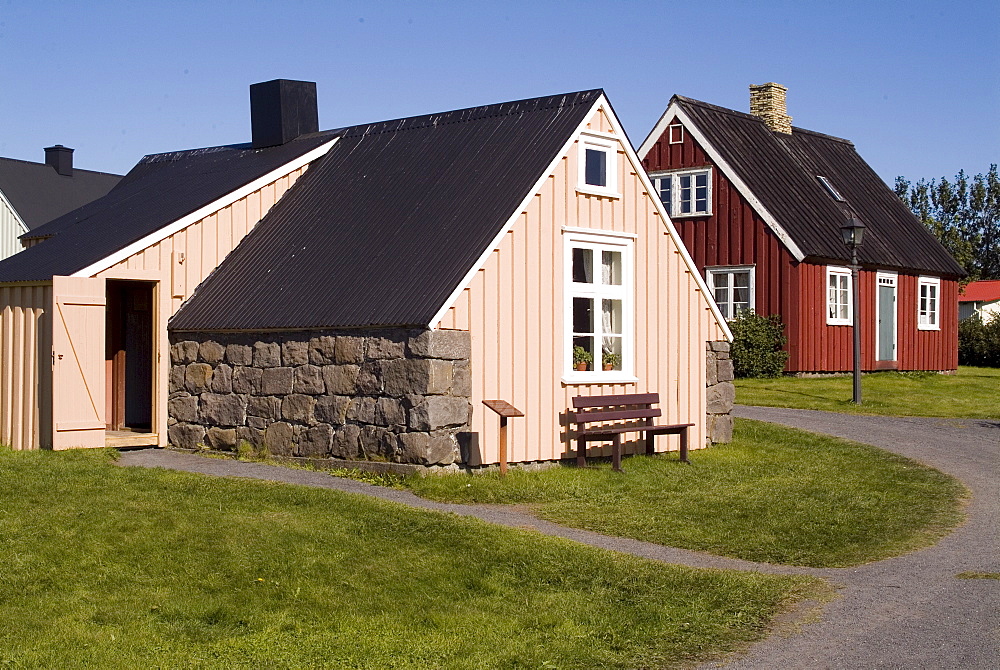 Arbaejarsafn Open Air Museum of traditional housing throughout Iceland, Ellidaar Valley, Reykjavik, Iceland, Polar Regions