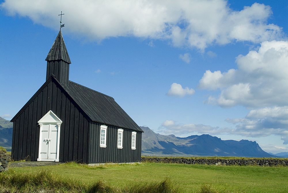 Small local church, Budir, Iceland, Polar Regions