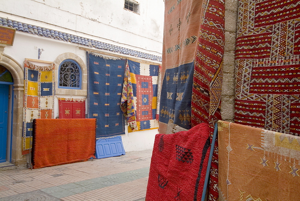 Carpets for sale, Essaouira, Morocco, North Africa, Africa