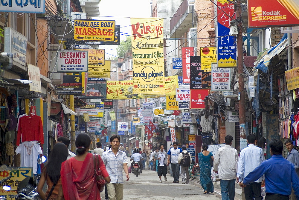 Thamel, the commercial tourist area, Kathmandu, Nepal, Asia