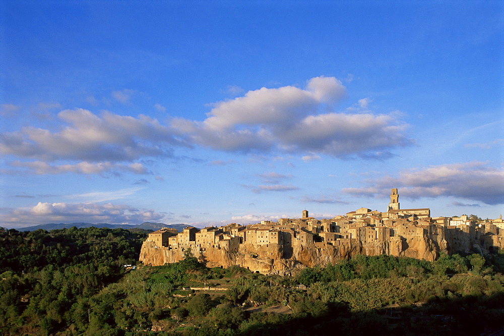 Evening view of Pitigliano, Tuscany, Italy, Europe