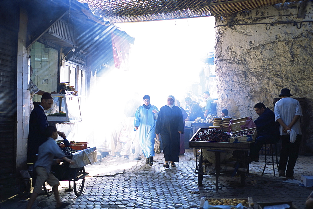 Street scene in the Medina, Fez, Morocco, North Africa, Africa