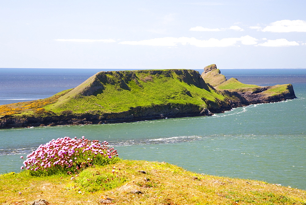 Worms Head, Rhossili Bay, Gower Peninsula, Wales, United Kingdom, Europe