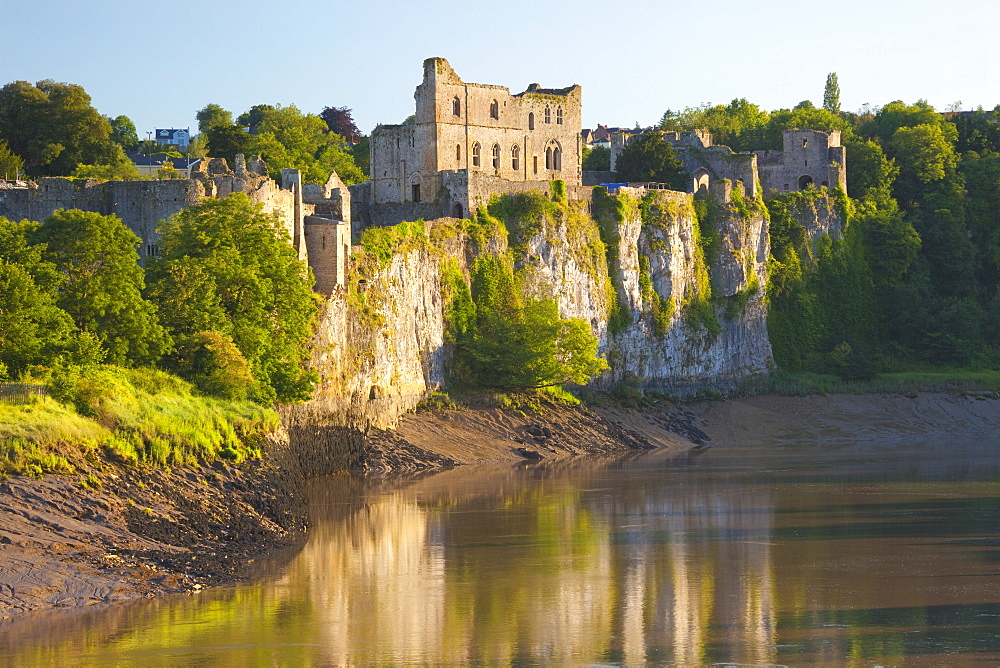 Chepstow Castle and the River Wye, Gwent, Wales, United Kingdom, Europe