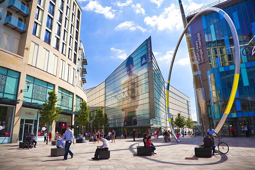 Alliance Sculpture by Metais, St. Davids Shopping Centre, Cardiff, Wales, United Kingdom, Europe