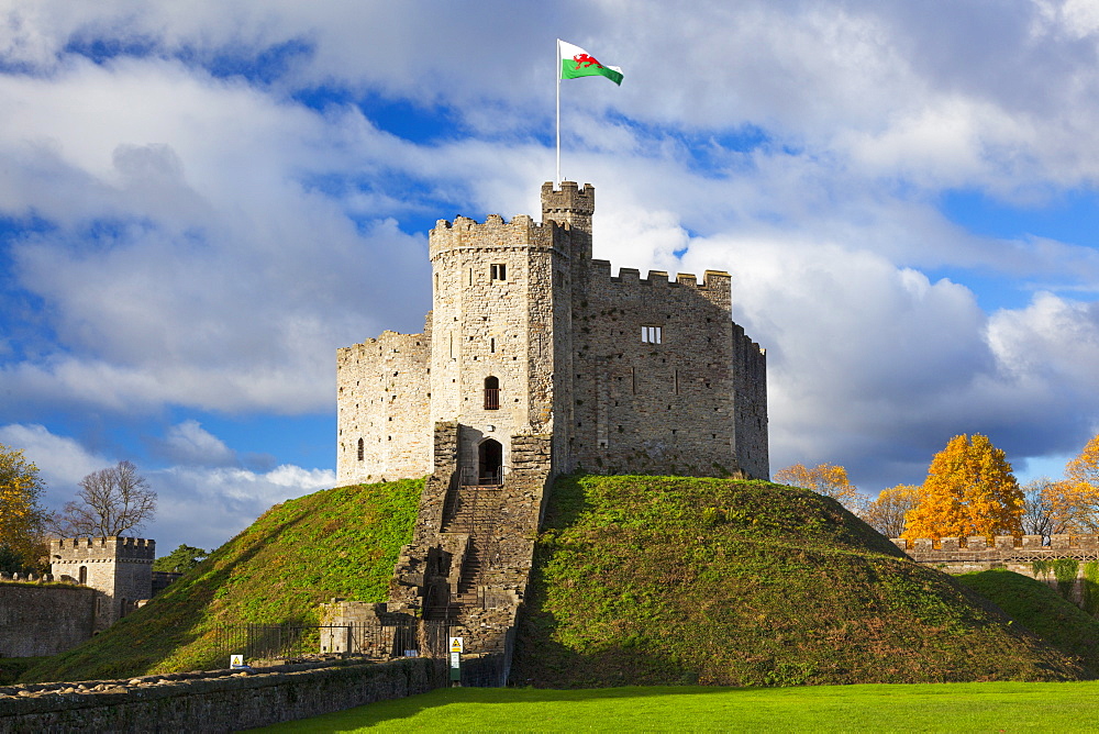 Norman Keep, Cardiff Castle, Cardiff, Wales, United Kingdom, Europe 