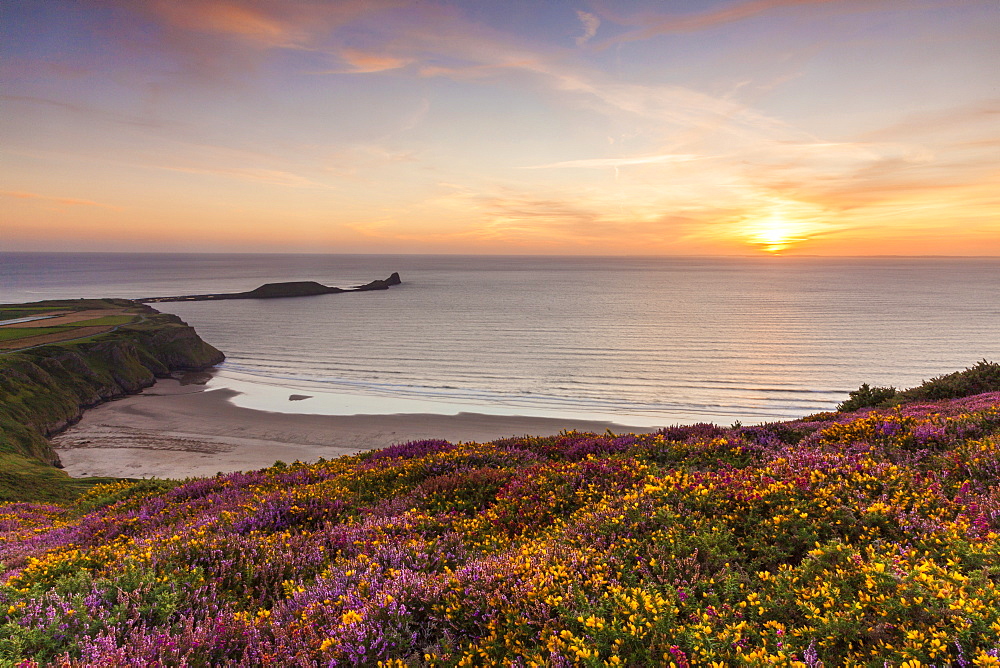 Rhossili Bay, Worms End, Gower Peninsula, Wales, United Kingdom, Europe