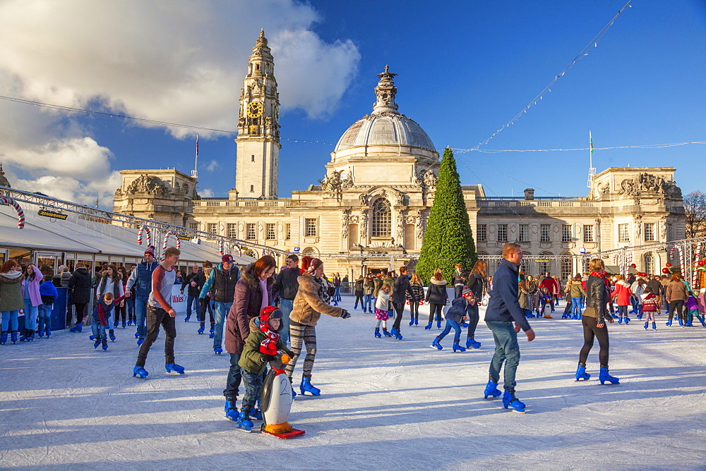 Winter Wonderland, City Hall, Cardiff, Wales, United Kingdom, Europe