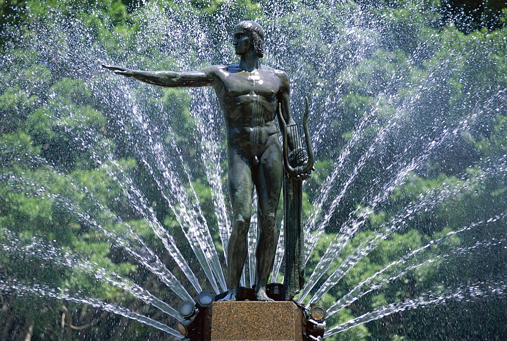 Anzac War Memorial fountain, Hyde Park, Sydney, New South Wales (N.S.W.), Australia, Pacific