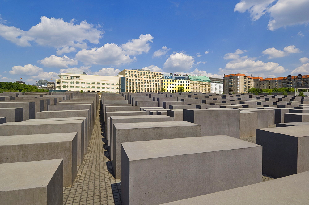 Memorial to the murdered Jews of Europe, or the Holocaust memorial, designed by Peter Eisenman, Ebertstrasse, Berlin, Germany, Europe