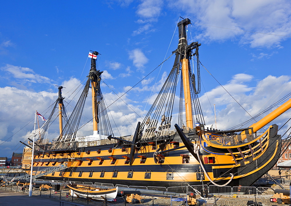 HMS Victory in the Portsmouth Historic Dockyard, Portsmouth, Hampshire, England, United Kingdom, Europe