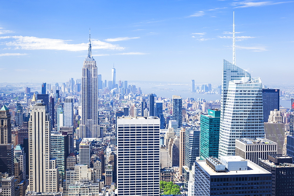 Manhattan skyline, New York skyline, Empire State Building, New York City, United States of America, North America