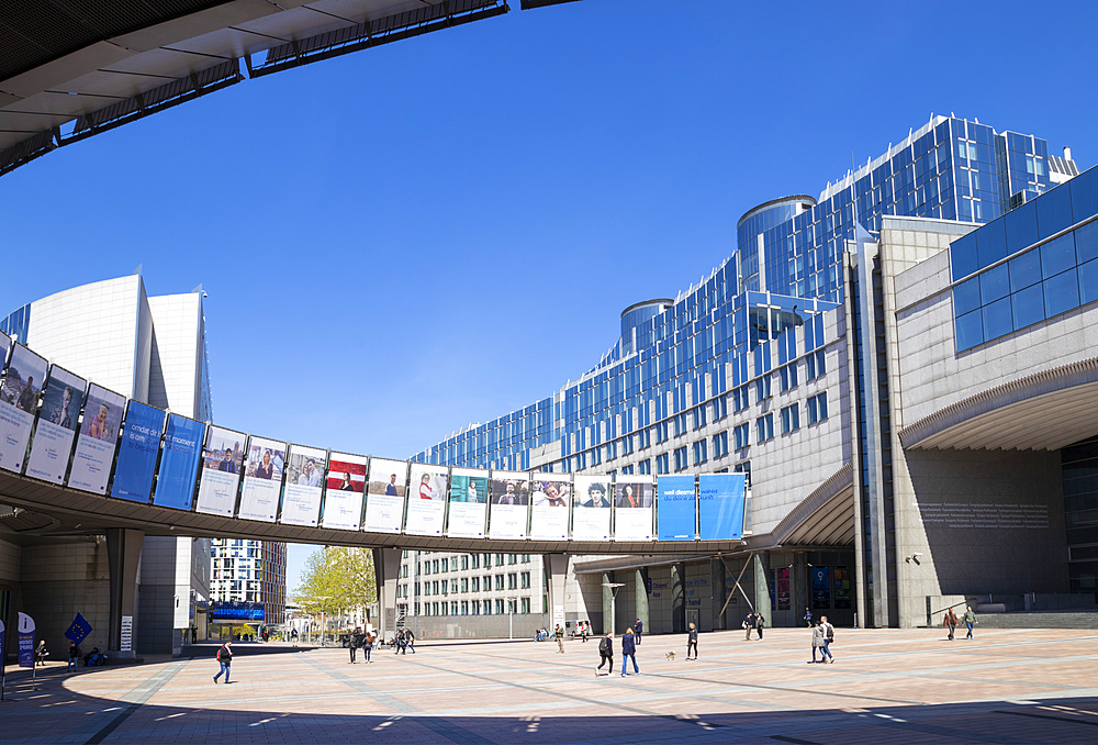 Esplanade Solidarnosc, European Parliament Building, Altiero Spinelli building, Brussels, Belgium, Europe