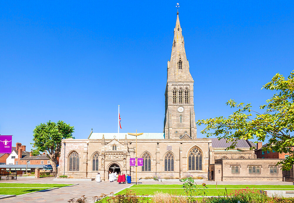 Leicester Cathedral, burial site of King Richard III, city centre, Leicester, Leicestershire, England, United Kingdom, Europe