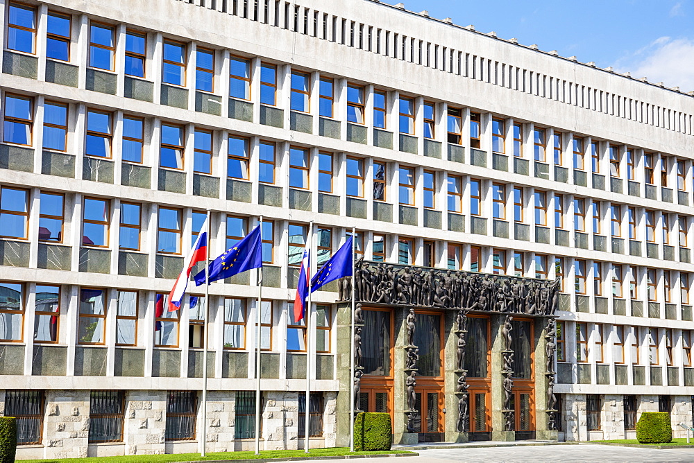 Slovenian Parliament, National Assembly building, Trg Republike (Republic Square), Ljubljana, Slovenia, Europe