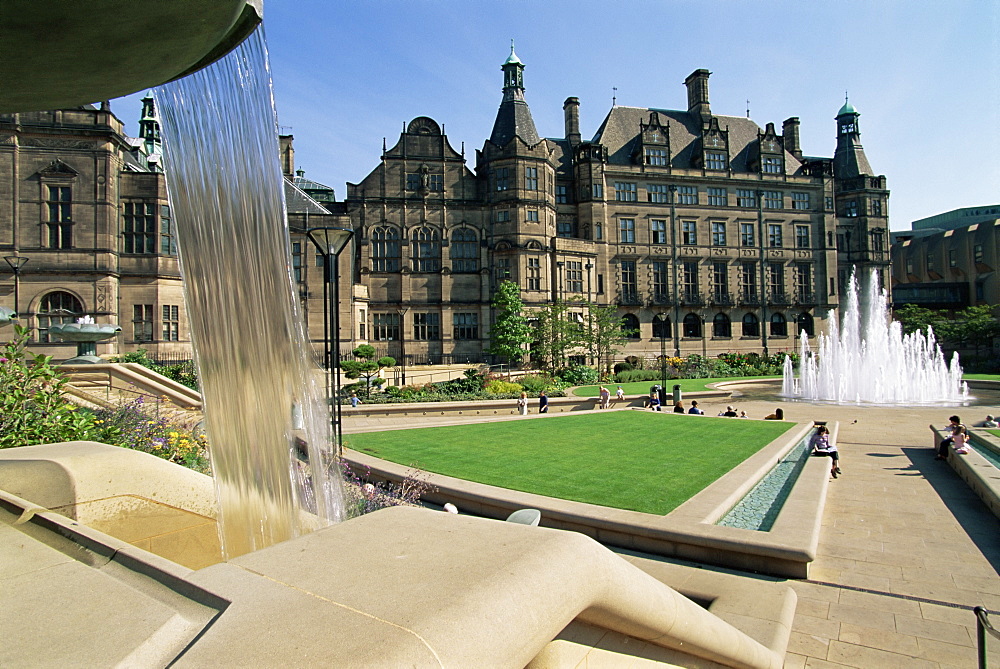 Town Hall and Peace Gardens, Sheffield, Yorkshire, England, United Kingdom, Europe