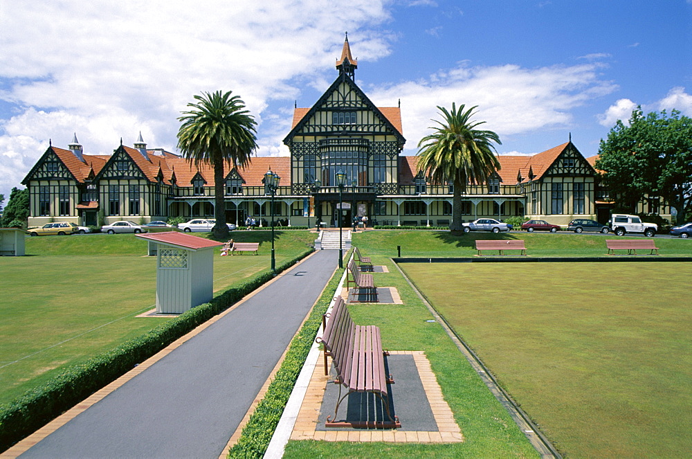 Bath house and Museum, Rotorua, South Auckland, North Island, New Zealand, Pacific