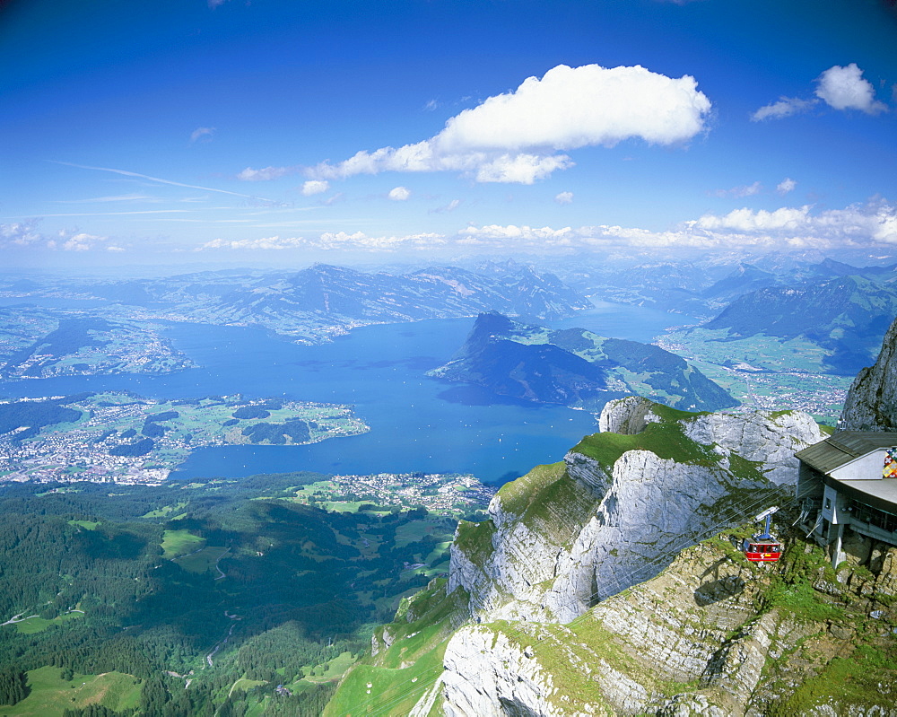 View from Mount Pilatus over Lake Lucerne, Switzerland, Europe