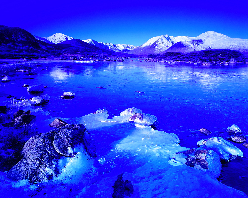 Rannoch Moor in winter, Highland Region, Scotland, UK, Europe