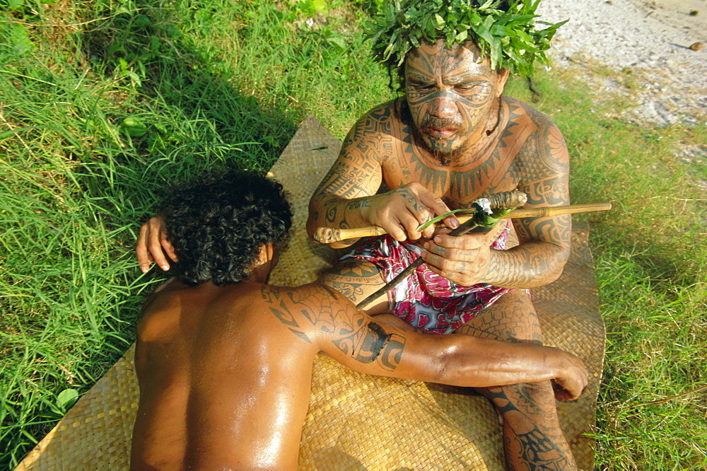 Tavita Manea, tattooer, Moorea, Society Islands, French Polynesia, South Pacific Islands, Pacific