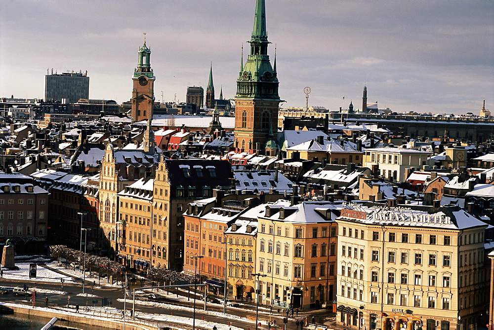 City skyline in winter, Stockholm, Sweden, Scandinavia, Europe