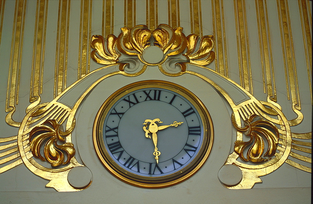 A Jugenstil clock in a cafe, Austria