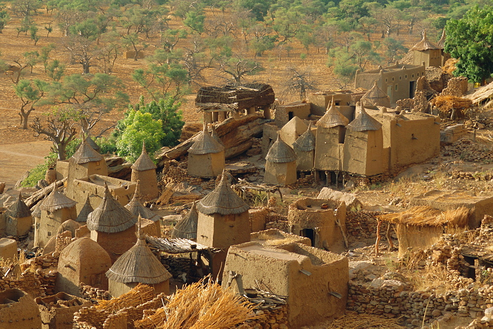 Mud village, Sanga region, Dogon, Mali, Africa