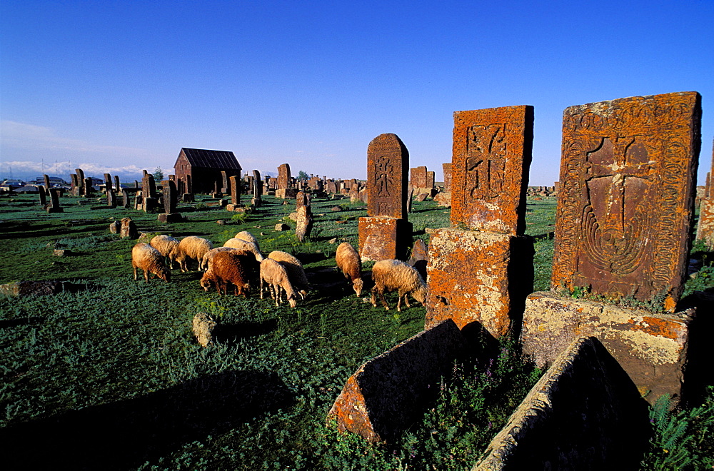 Noraduz cemetery, Lake Sevan, Armenia, Asia