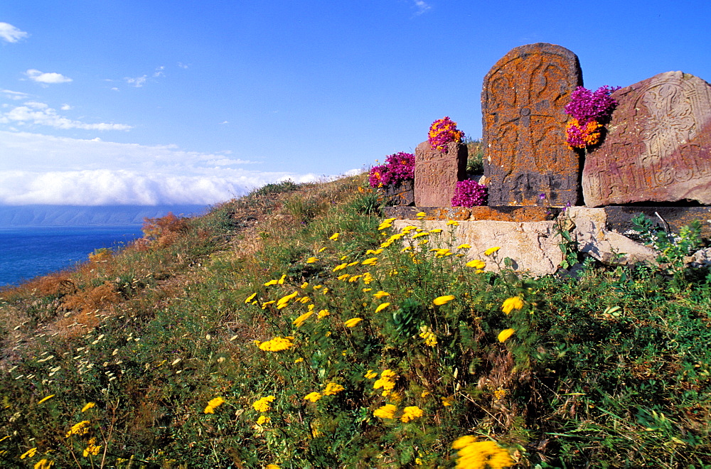 Cemetery, Lake Sevan, Armenia, Asia