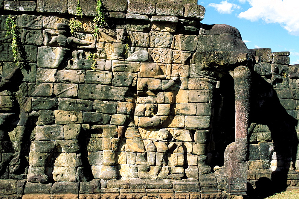 Elephant terrace, Angkor, Cambodia, Asia