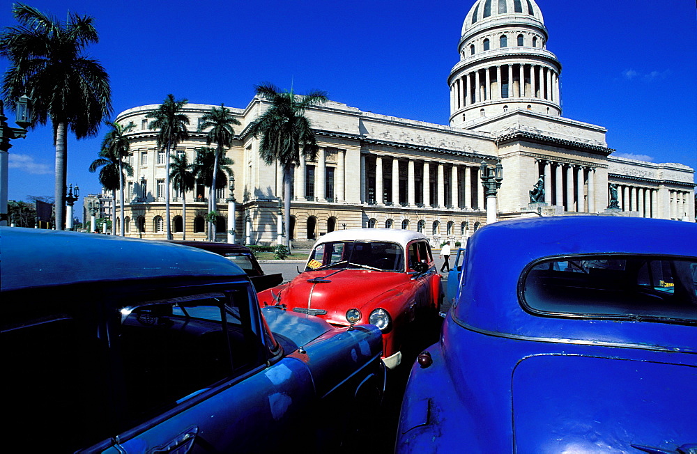 Capitolio and cars, Havana, Cuba, Central America