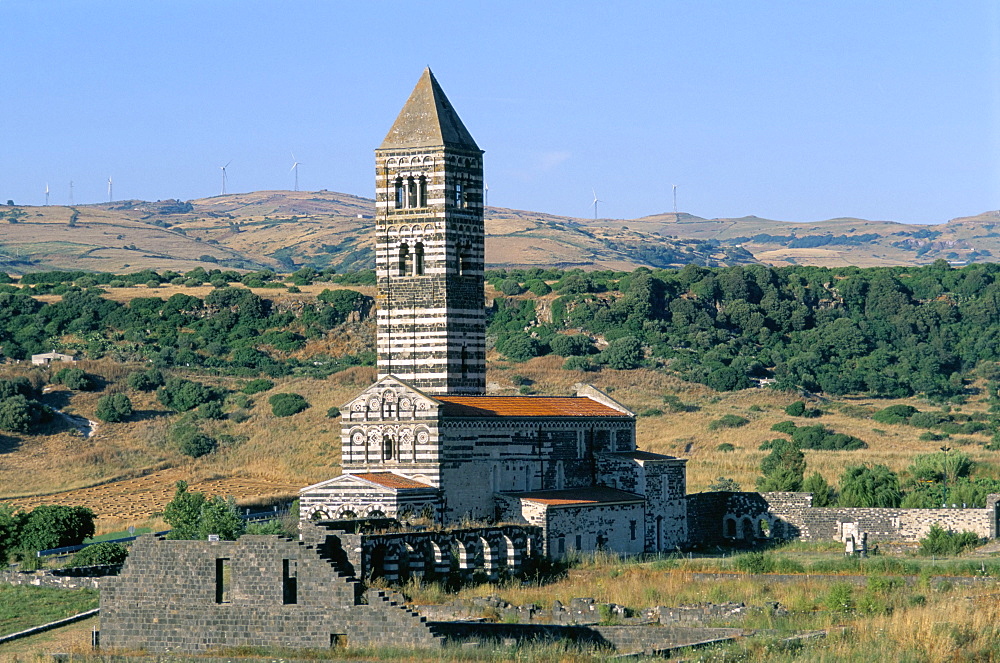 Santa Trinita di Saccargia church, Sassari, island of Sardinia, Italy, Mediterranean, Europe