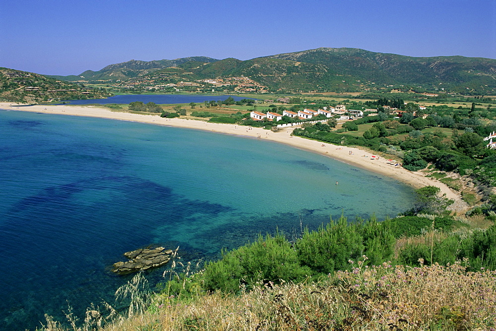 Chia beach, south coast, island of Sardinia, Italy, Mediterranean, Europe