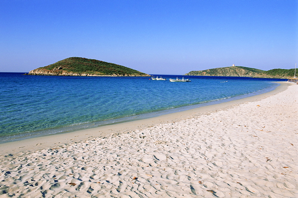 Chia beach, Costa del Sud, island of Sardinia, Italy, Mediterranean, Europe