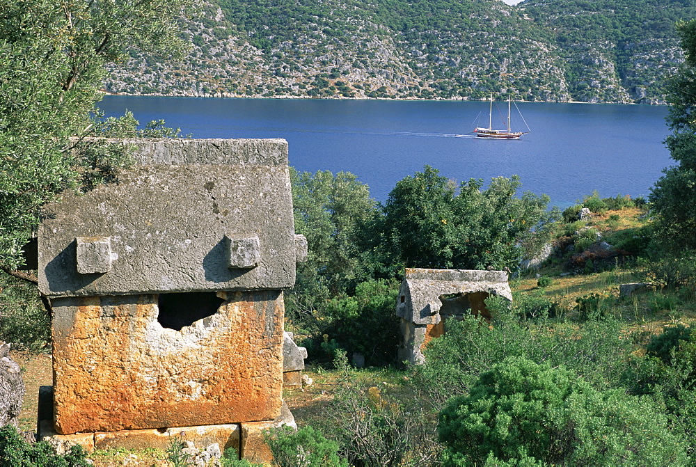 Fortress of Kalekoy, Kekova Bay, Lycia, Anatolia, Turkey, Asia Minor, Asia