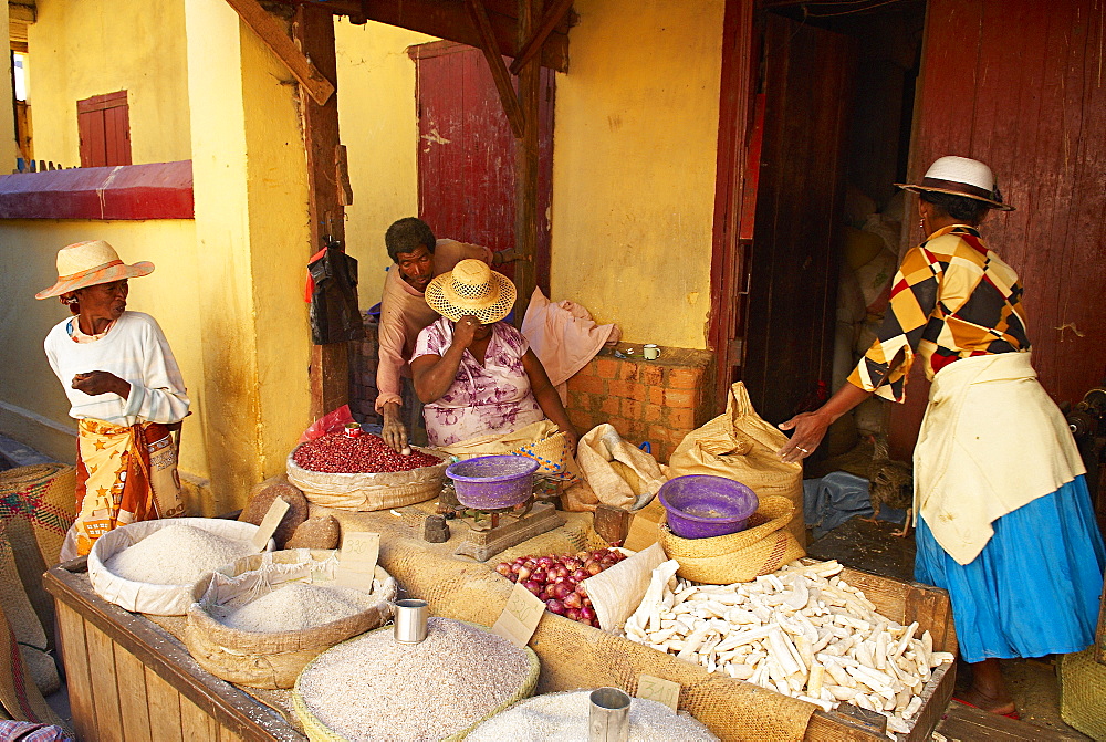 Local market, Betsileo city, Ambositra, Madagascar, Africa