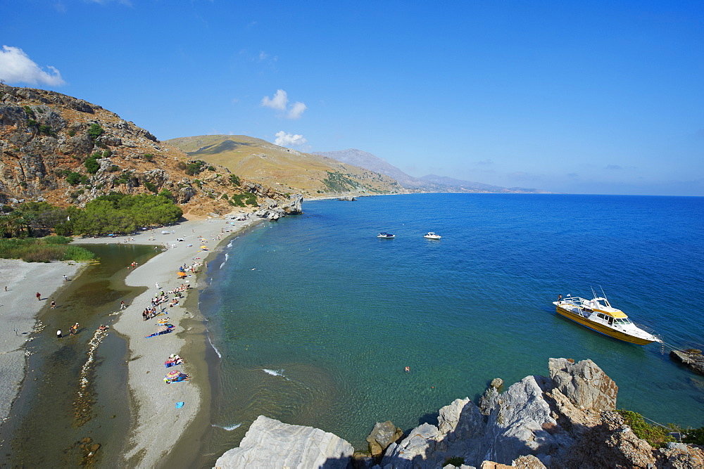 Preveli Beach, Rethymnon province, Crete, Greek Islands, Greece, Europe