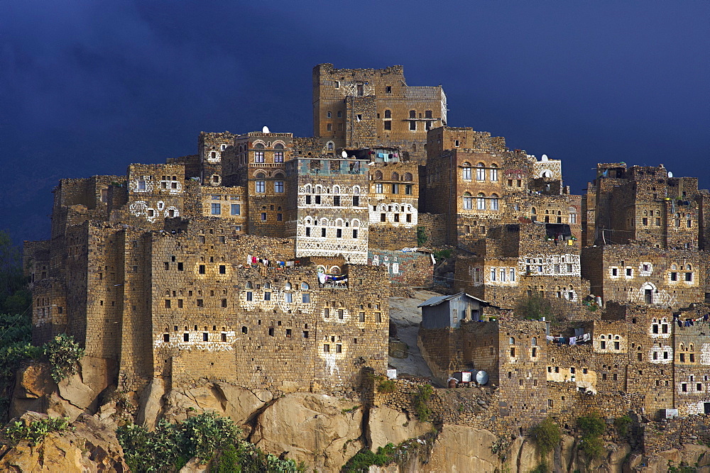 Al Hajjarah village, Djebel Haraz, Yemen, Middle East 